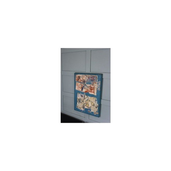 Image 1 of Mid Century peinture abstraite bleue italienne