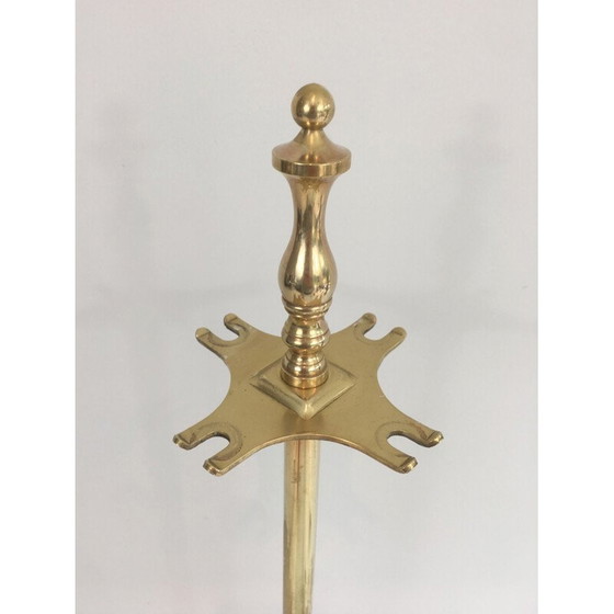 Image 1 of Ensemble de cheminée en laiton vintage