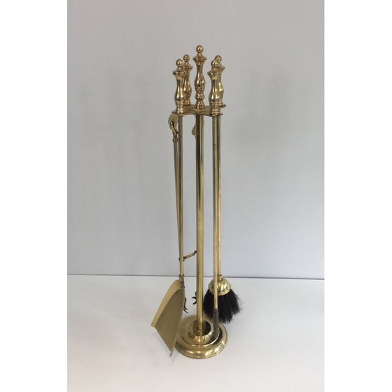 Image 1 of Ensemble de cheminée en laiton vintage