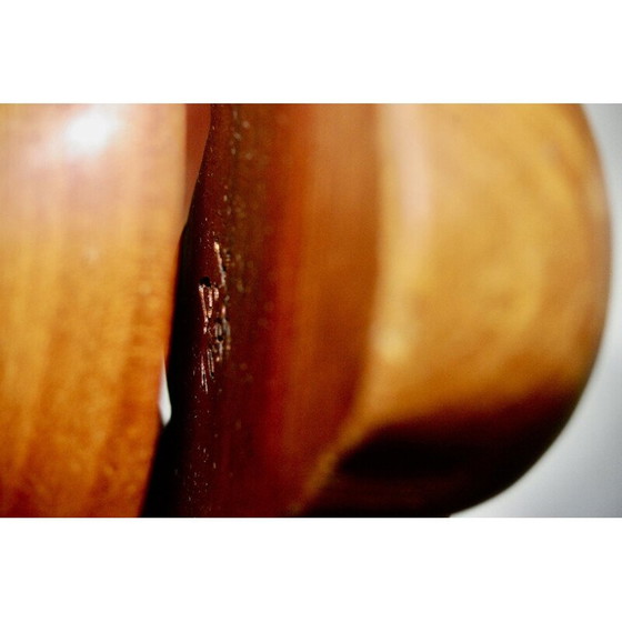 Image 1 of Sculpture vintage monogrammée en bois de cerisier, 1980