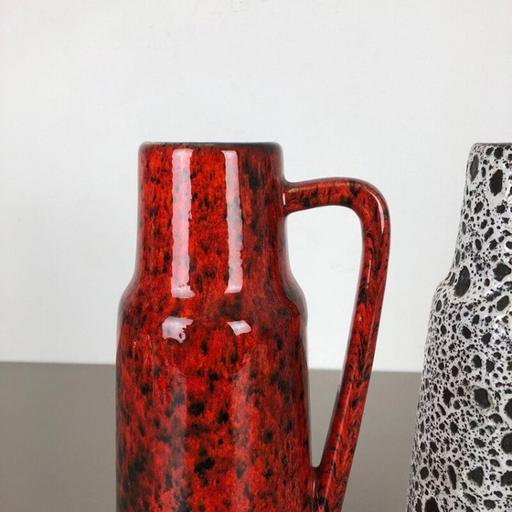 Image 1 of Deux vases Vintage en lave grasse émaillée par Scheurich Allemagne 1970