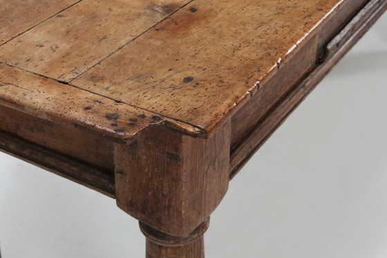 Image 1 of Ancienne console belge en chêne avec tiroir, vers 1740