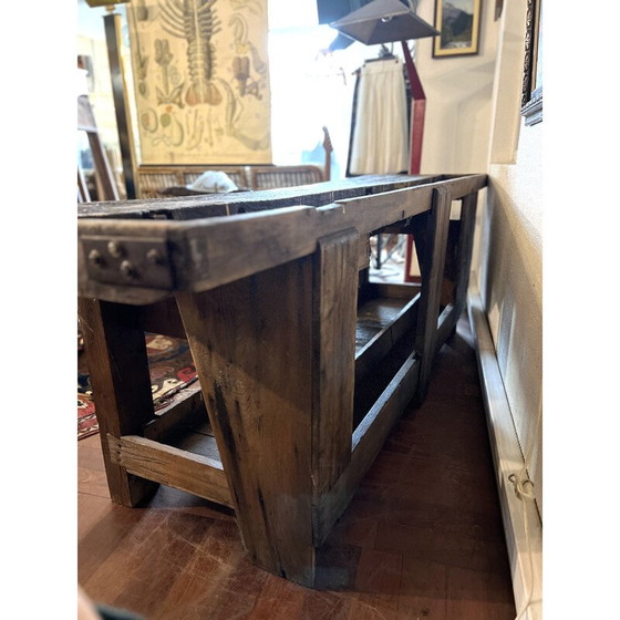 Image 1 of Etabli de peintre vintage avec 2 tiroirs