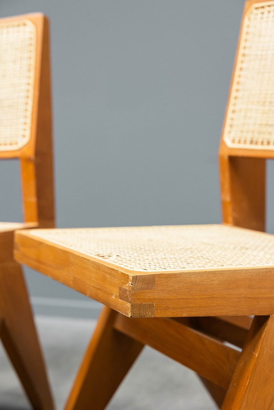 Image 1 of Chaise de salle à manger sans accoudoirs Jeanneret