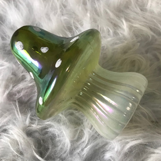 Image 1 of Petit Champignon Psychédélique • Magic Mushroom • Verre Soufflé • 1950