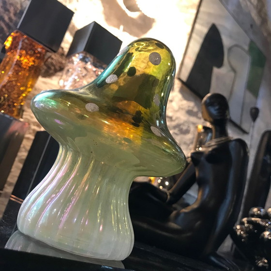Image 1 of Petit Champignon Psychédélique • Magic Mushroom • Verre Soufflé • 1950