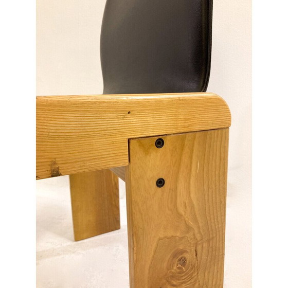 Image 1 of Chaise en cuir vintage par Afra et Tobia Scarpa, Italie 1970