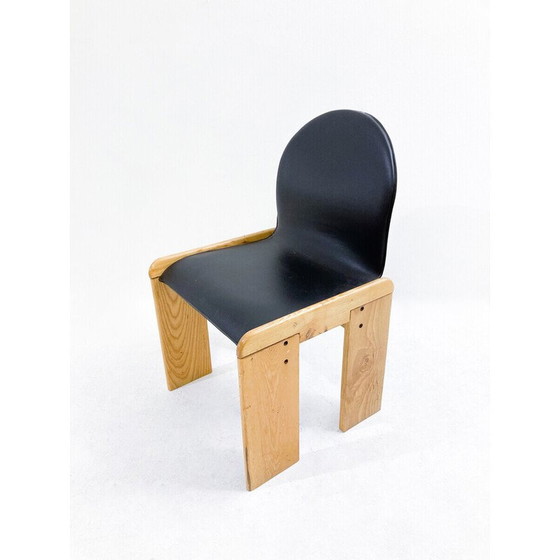 Image 1 of Chaise en cuir vintage par Afra et Tobia Scarpa, Italie 1970