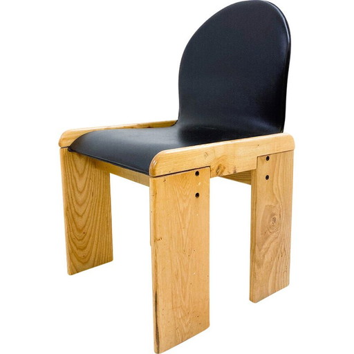 Chaise en cuir vintage par Afra et Tobia Scarpa, Italie 1970