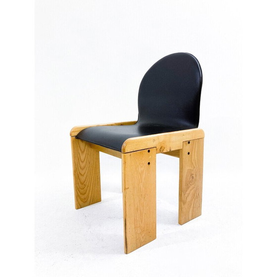 Image 1 of Chaise en cuir vintage par Afra et Tobia Scarpa, Italie 1970