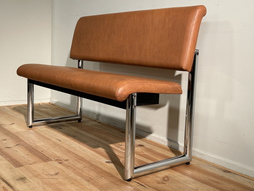 Banc design Mid Century avec finition en skaï