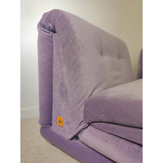 Image 1 of Paire de fauteuils vintage en velours mohair violet pour Salotti Pd, Italie 1970