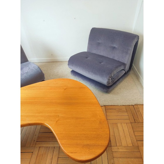Image 1 of Paire de fauteuils vintage en velours mohair violet pour Salotti Pd, Italie 1970