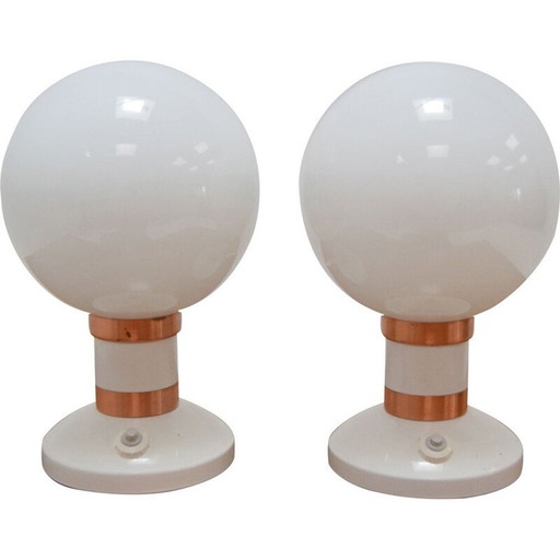 Paire de lampes de table vintage par Drukov, Tchécoslovaquie 1970