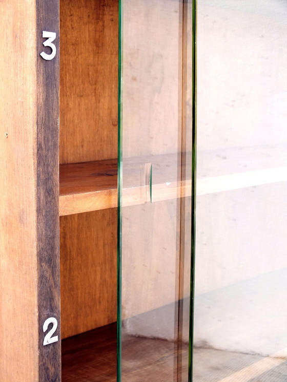 Image 1 of Grande Bibliothèque Italienne Art Decò Design Rational Autarchy Years '30 In Walnuts Glass