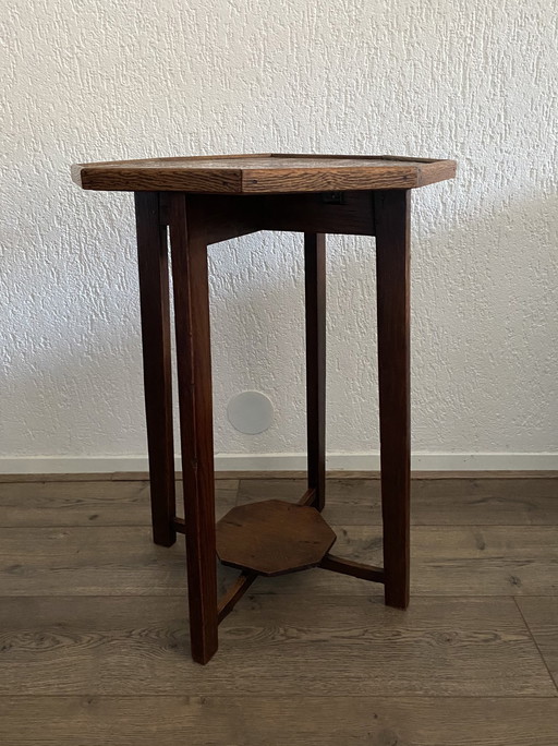 Table de fumeur avec plateau en cuivre