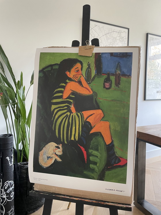 Image 1 of Ernst Ludwig Kirchner (1880-1938), Artistin, 1910, Orginal Exhibition Poster Sweden, Copyright Ernst Ludwig Kirchner