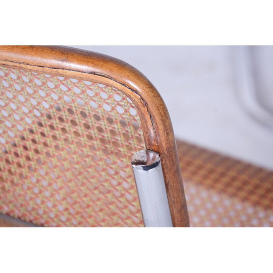 Image 1 of Paire de chaises Bauhaus vintage en chrome et hêtre pour Robert Slezak, Tchécoslovaquie 1930