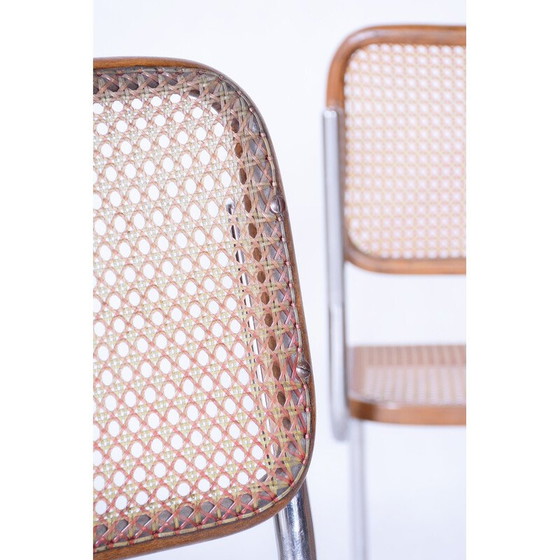 Image 1 of Paire de chaises Bauhaus vintage en chrome et hêtre pour Robert Slezak, Tchécoslovaquie 1930