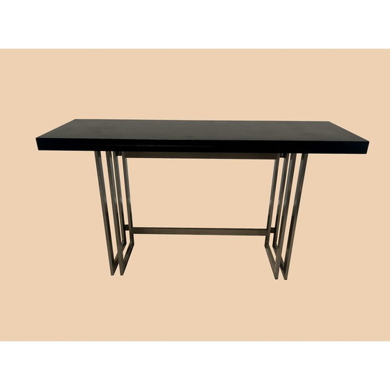 Image 1 of Console vintage transformable en table en chêne chaulé noir pour Artelano, 1970