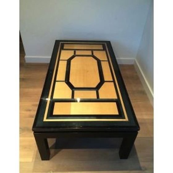 Image 1 of Table basse vintage française en bois noir, 1960