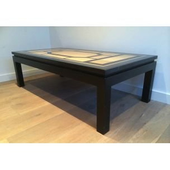 Image 1 of Table basse vintage française en bois noir, 1960