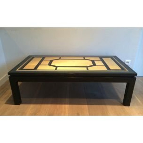 Image 1 of Table basse vintage française en bois noir, 1960