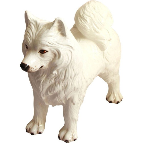 Image 1 of Sculpture vintage de chien en céramique nonce imposant, Italie 1970