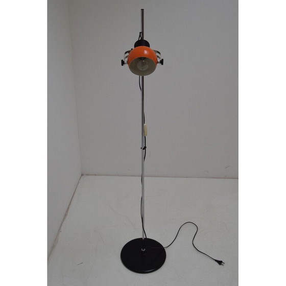 Image 1 of Lampadaire vintage réglable en métal et chrome, Tchécoslovaquie 1970