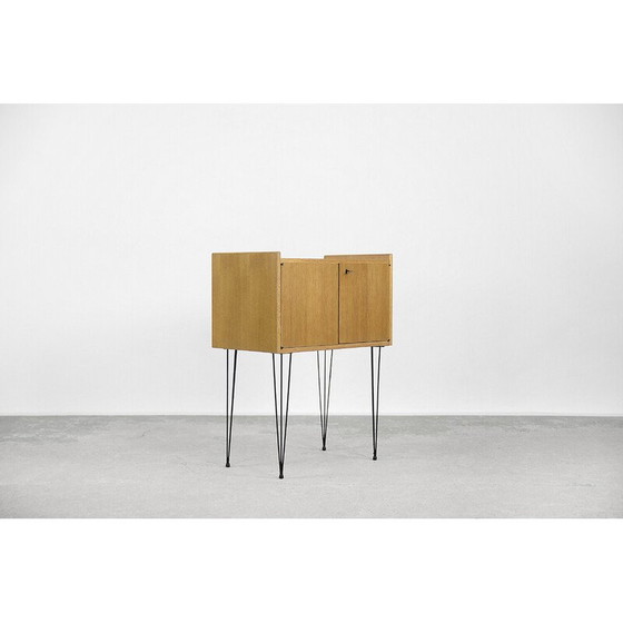 Image 1 of Commode vintage scandinave en bois de teck avec pieds en épingle à cheveux en métal, années 1960