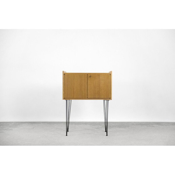 Image 1 of Commode vintage scandinave en bois de teck avec pieds en épingle à cheveux en métal, années 1960