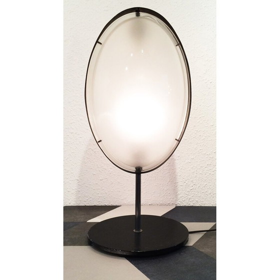 Image 1 of Lampe vintage en verre chromé et métal, 1950