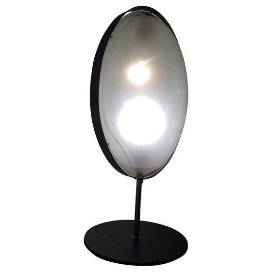Image 1 of Lampe vintage en verre chromé et métal, 1950