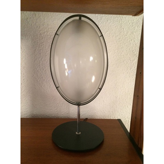 Image 1 of Lampe vintage en verre chromé et métal, 1950