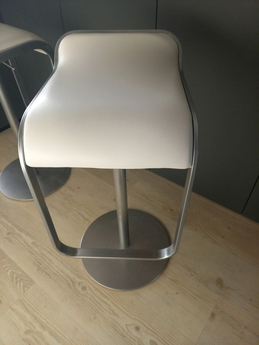 La Palma Lem Barstool Cuir blanc