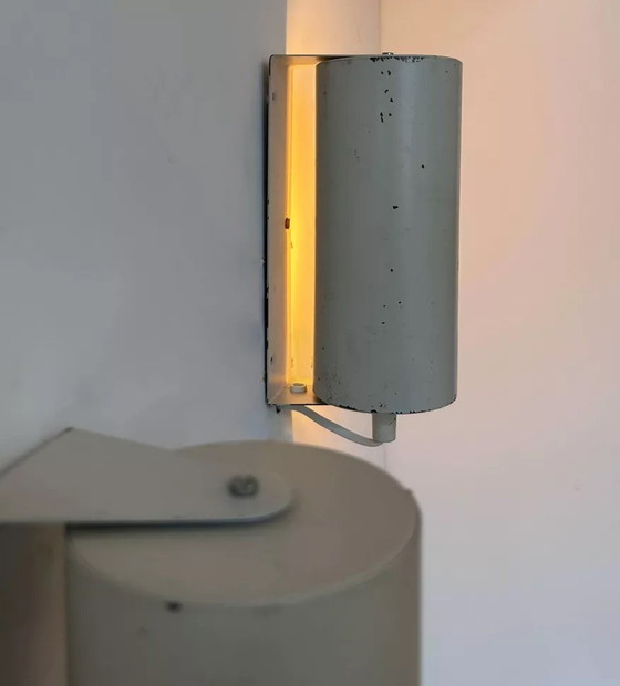 Image 1 of 2X Appliques Orientables En Métal Blanc, Suède 1970