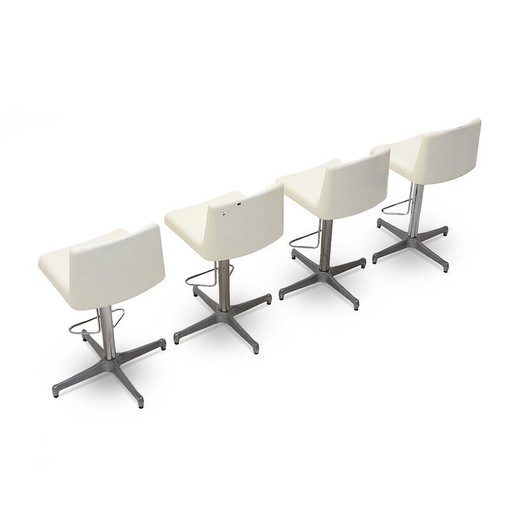 Ensemble de 4 tabourets vintage avec assise en fibre de verre par Vaghi, 1960s