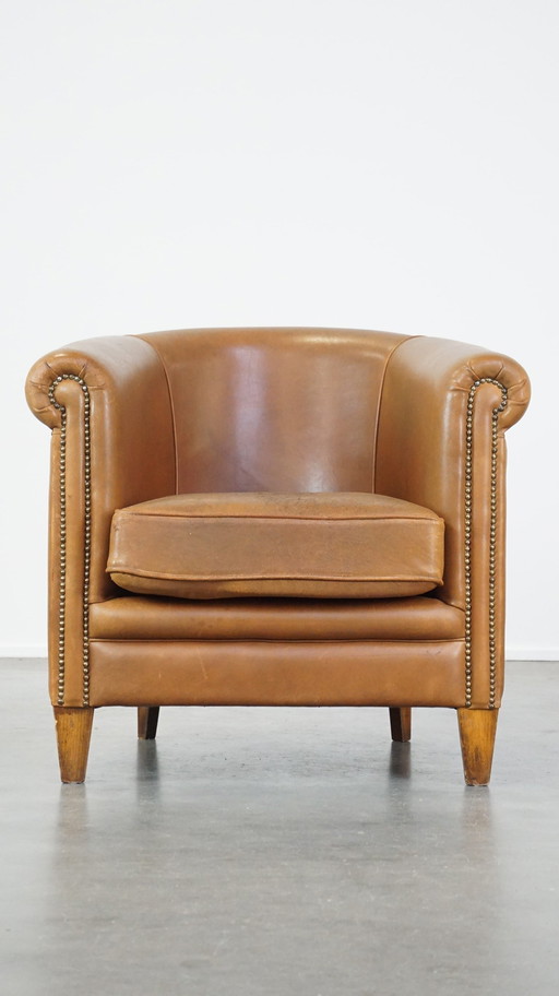 Fauteuil club en peau de mouton