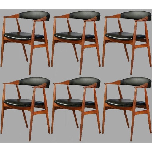 Ensemble de 6 fauteuils vintage par Th. Harlev pour Farstrup Møbler, 1950