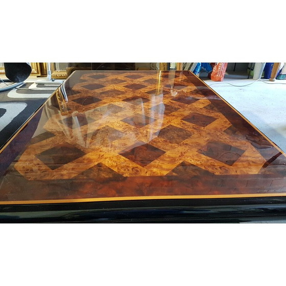 Image 1 of Table basse vintage en ronce de noyer par Lancel, 1980