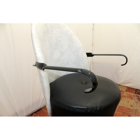 Image 1 of Fauteuil pivotant en cuir vintage, Tchécoslovaquie 1980