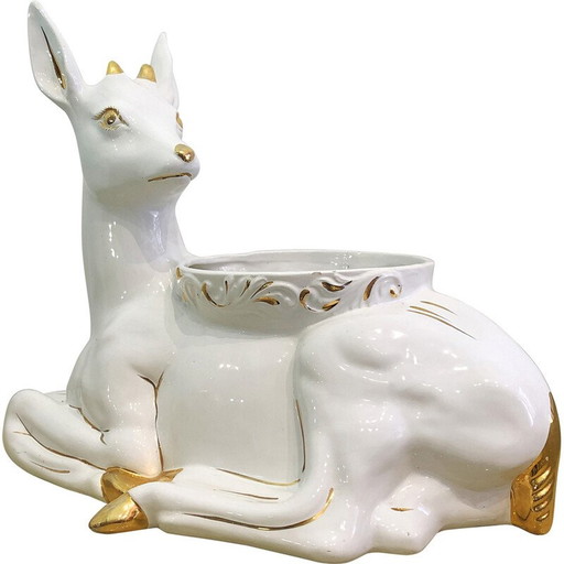 Pot de fleurs vintage en céramique pour Antica Athéna, Italie 1980