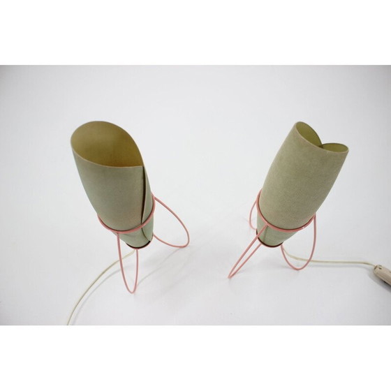 Image 1 of Paire de lampes de table Rockets pour Pokrok Zilina, Tchécoslovaquie 1960