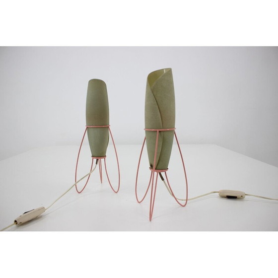 Image 1 of Paire de lampes de table Rockets pour Pokrok Zilina, Tchécoslovaquie 1960