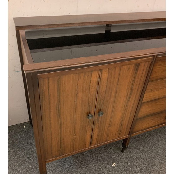 Image 1 of Buffet du milieu du siècle en palissandre avec dessus en miroir noir par Carlo di Carli pour Luigi Sormani, Italie 1964