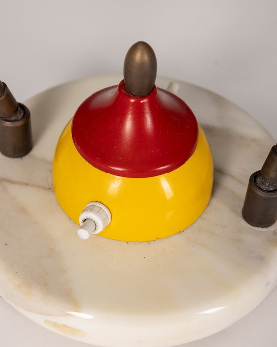 Image 1 of Lampe de table vintage 1950S avec abat-jour en forme de cône Design italien