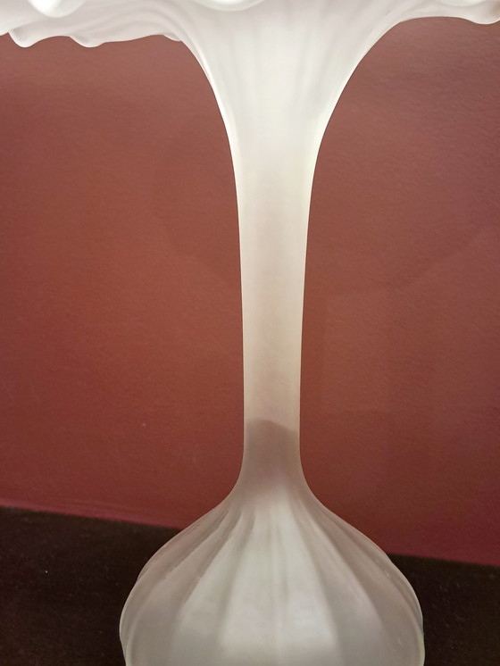 Image 1 of Vase En Verre Blanc "Jack In The Pulpit" 