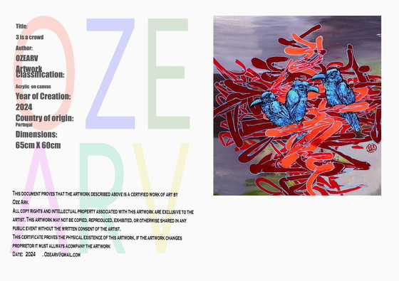 Image 1 of Peinture "3 Est Une Foule/3 Is A Crowd"