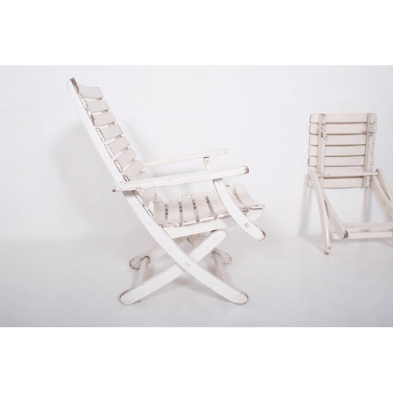 Image 1 of Chaise de jardin vintage avec repose-pieds