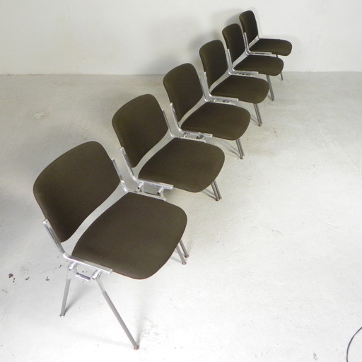 Ensemble de 6 chaises Castelli Dsc Axis 106 par Giancarlo Piretti, années 1960